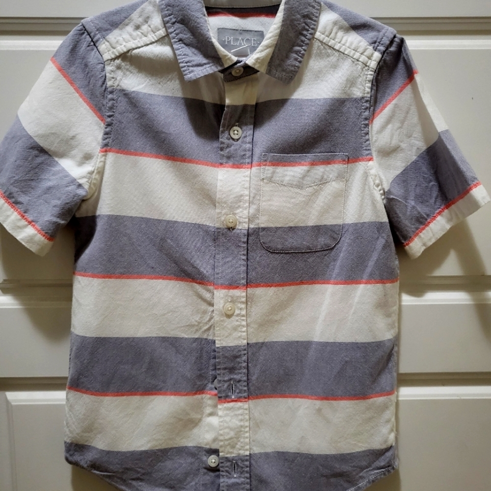 The Children's Place boy's striped button shirt size 5/6